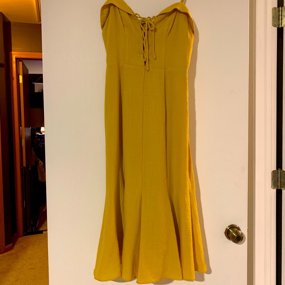 Yellow wedding guest dress